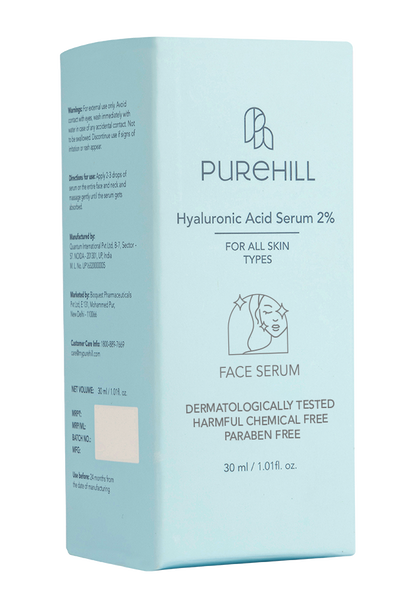 Hyaluronic Acid Serum 2%, Hyaluronic Acid Serum for Face, Hyaluronic Acid Serum For Glowing, Hyaluronic Acid Serum Fro Hydrated Skin | Purehill